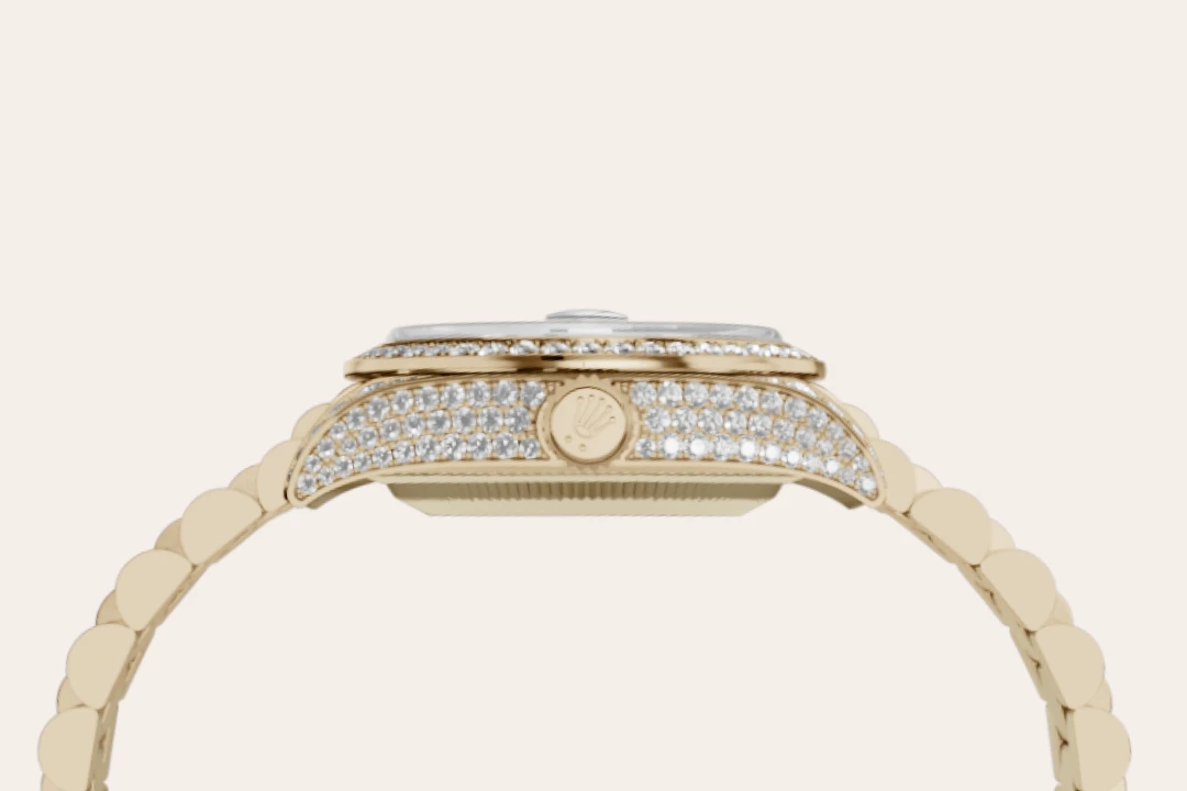 Rolex Lady-Datejust腕錶18K黃金，錶殼兩側及錶耳鑲鑽石款，M279458RBR-0001 - 慎昌鐘錶