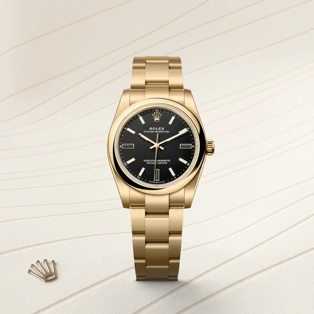 Rolex Oyster Perpetual 34腕錶18K黃金款，M124208-0001 - 慎昌鐘錶