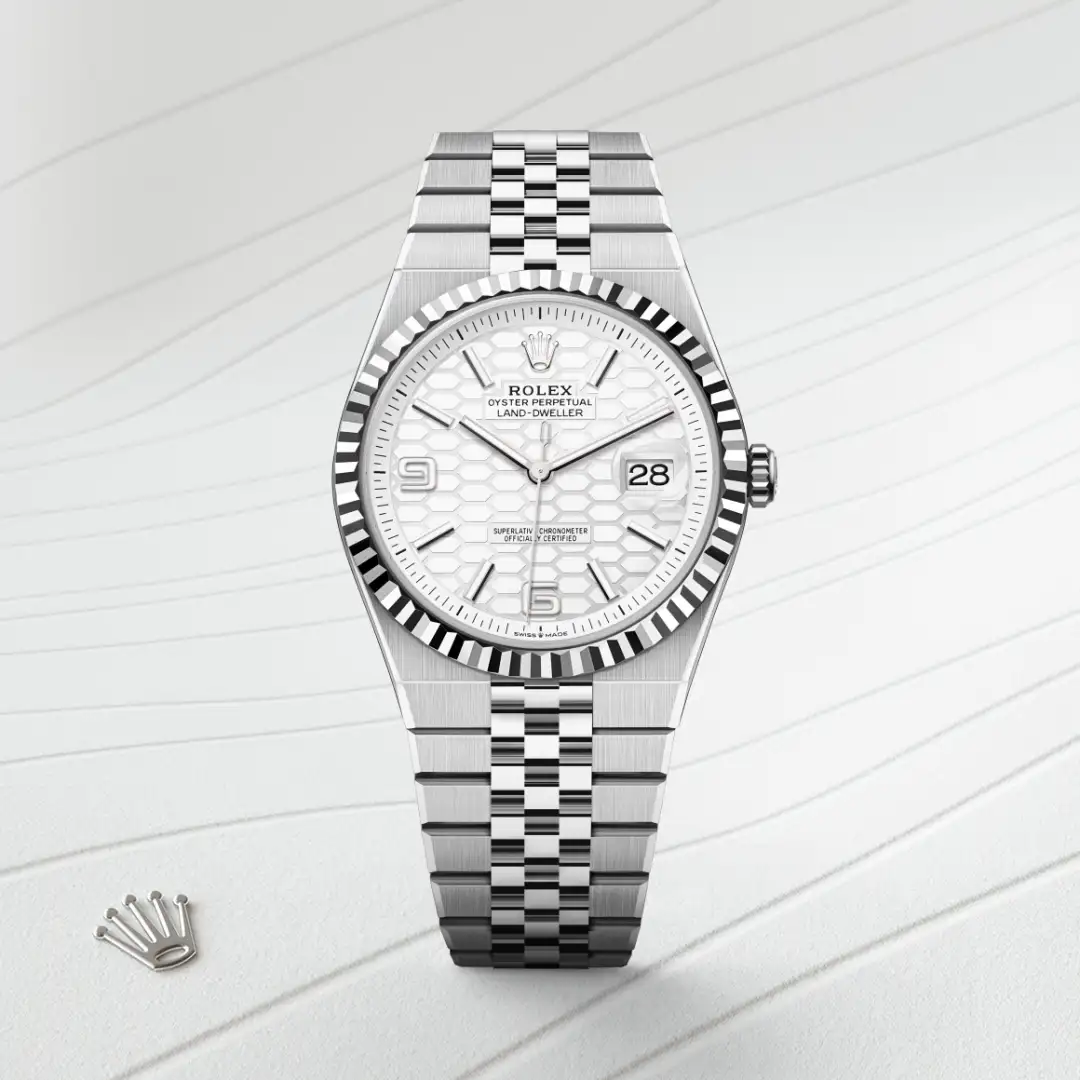 Rolex Land-Dweller 40腕錶白色黃金鋼(蠔式鋼與白色黃金的組合)款,M127334-0001 - 慎昌鐘錶