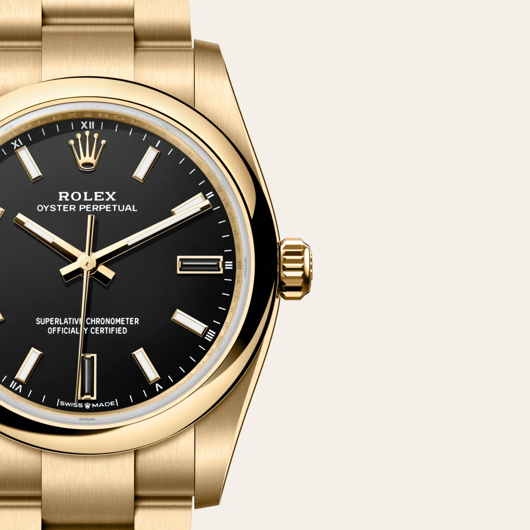 Rolex Oyster Perpetual 34腕錶18K黃金款，M124208-0001 - 慎昌鐘錶