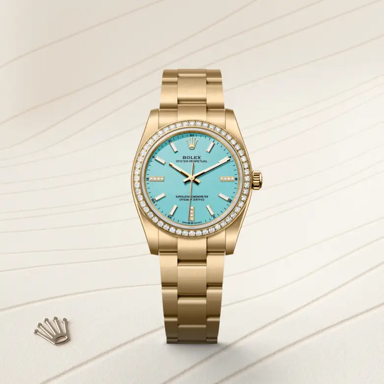 Rolex Oyster Perpetual 34腕錶18K黃金款，M124248RBR-0002 - 慎昌鐘錶