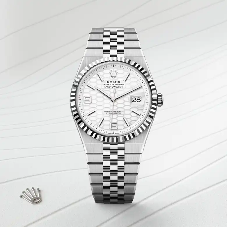Rolex Land-Dweller 40腕錶白色黃金鋼(蠔式鋼與白色黃金的組合)款,M127334-0001 - 慎昌鐘錶