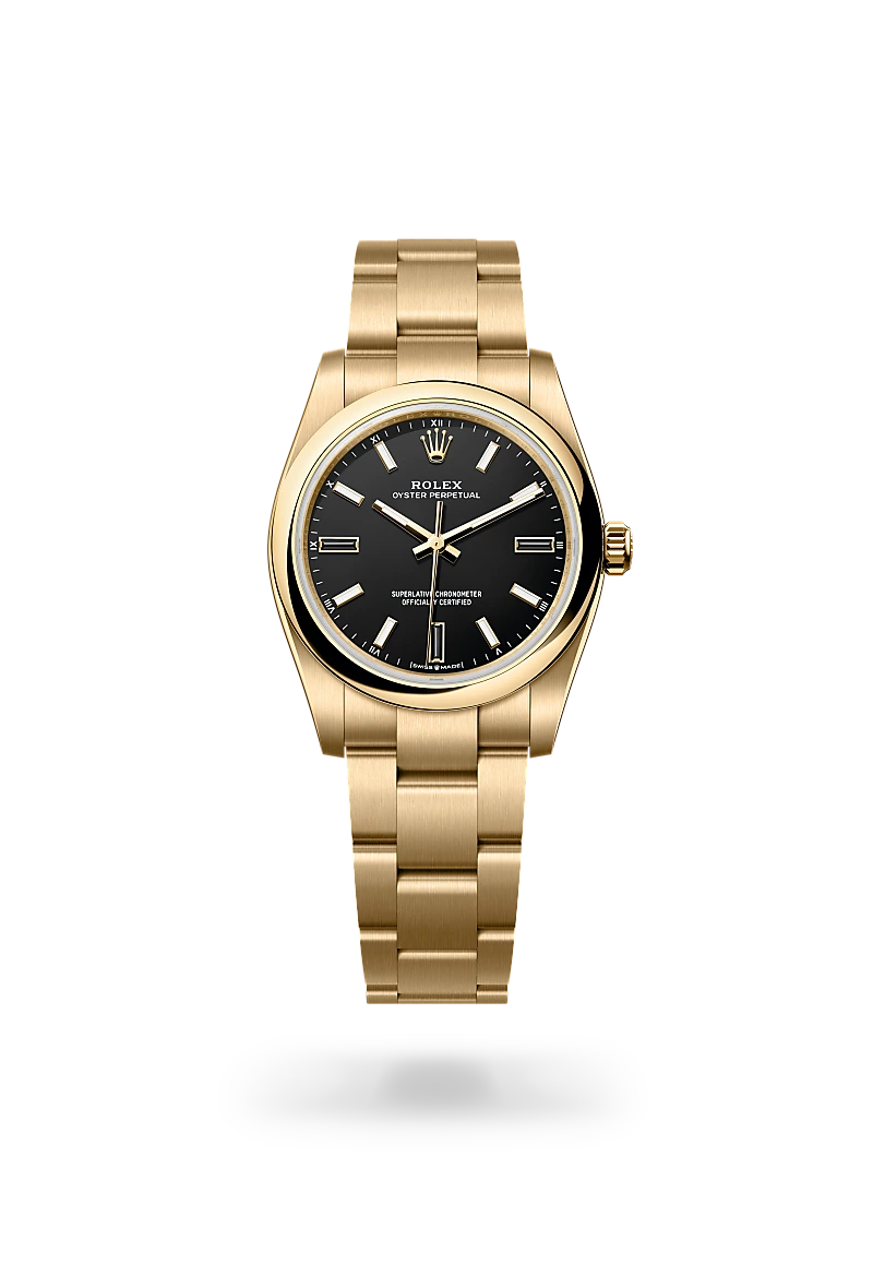 Rolex Oyster Perpetual 34 腕錶 蠔式，34毫米，黃金，M124208-0001 - 慎昌鐘錶