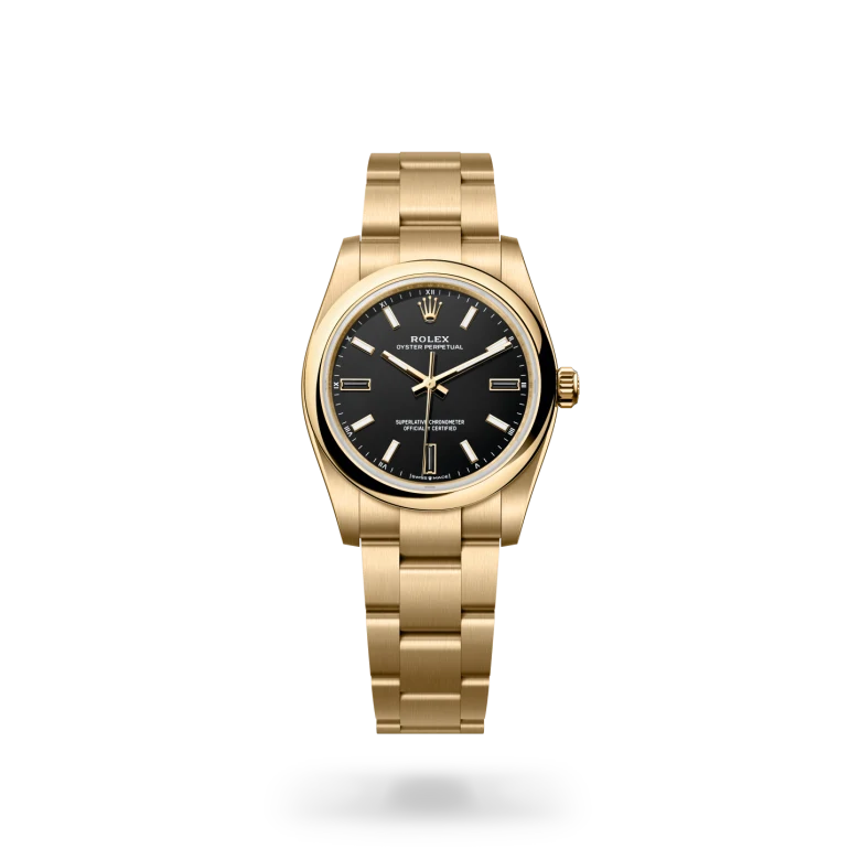 Rolex Oyster Perpetual 34腕錶18K黃金款，M124208-0001 - 慎昌鐘錶