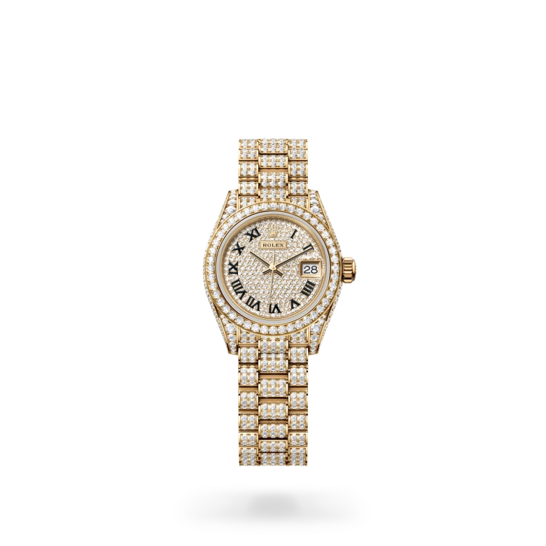 Rolex Lady-Datejust腕錶18K黃金，錶殼兩側及錶耳鑲鑽石款，M279458RBR-0001 - 慎昌鐘錶