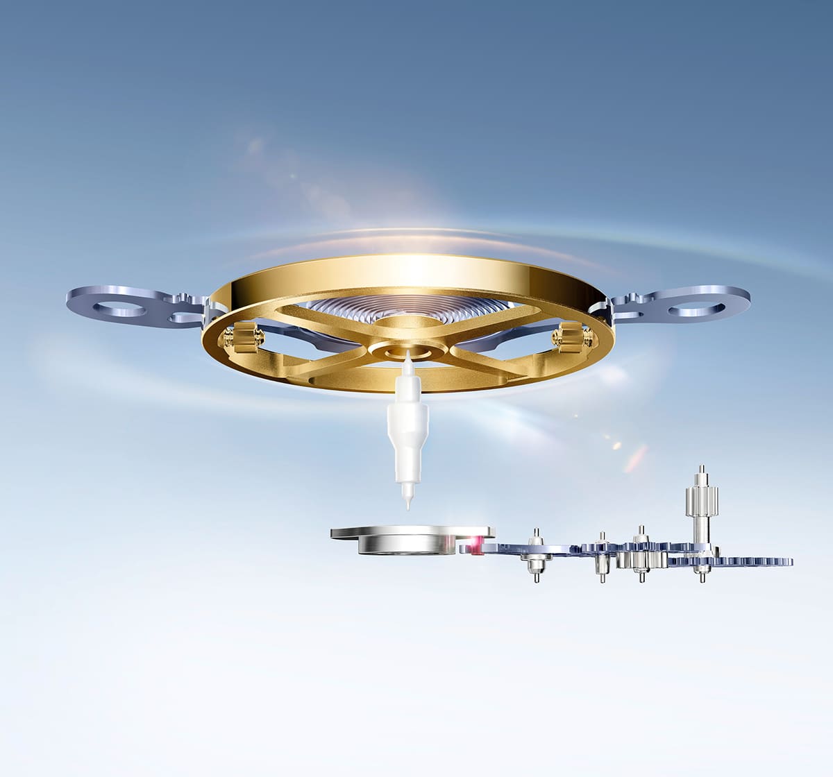 7135型機芯<br>先進的游絲擺輪 - 慎昌鐘錶